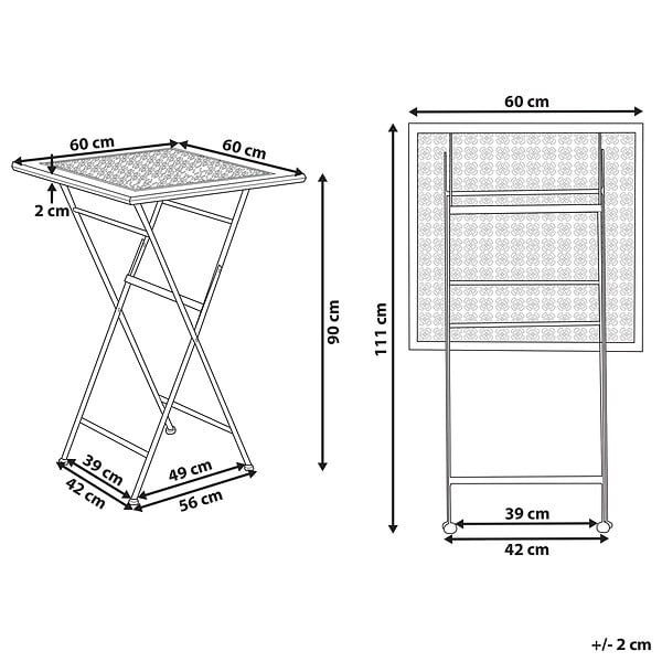 BELIANI - Table de bar de jardin BORMIO 60 cm 60 cm Métal Noir - large