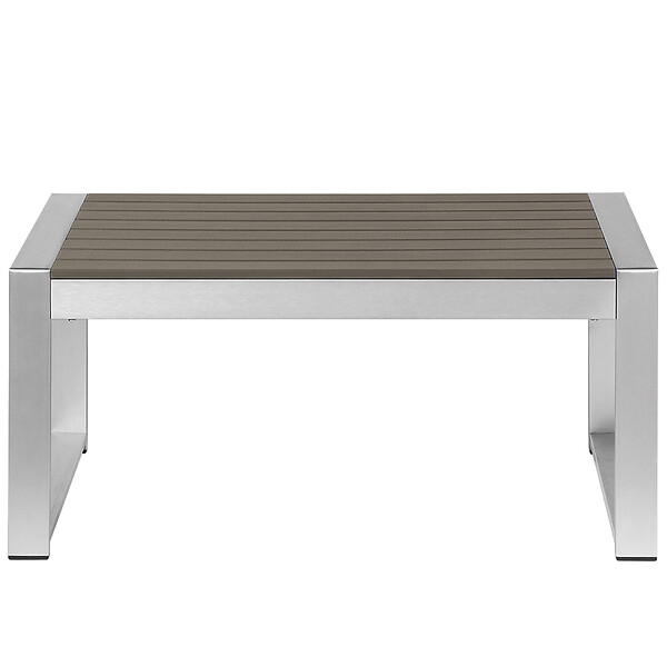 BELIANI - Table basse de jardin SALERNO Métal Gris foncé - large