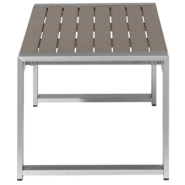 BELIANI - Table basse de jardin SALERNO Métal Gris foncé - large