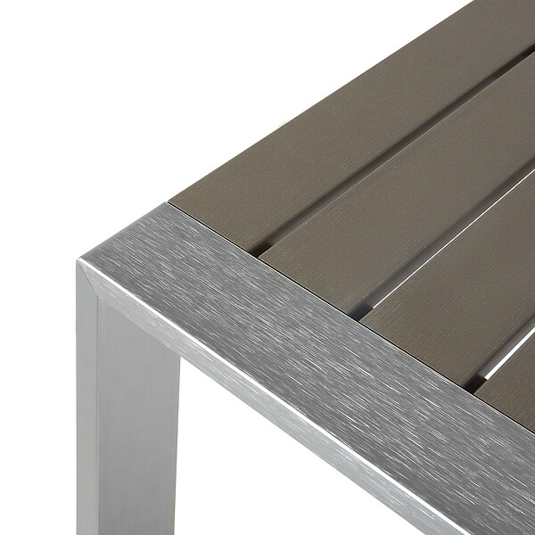 BELIANI - Table basse de jardin SALERNO Métal Gris foncé - large
