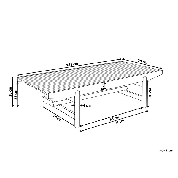 BELIANI - Table basse de jardin GIAVENO 145 cm 79 cm Acacia Marron - large