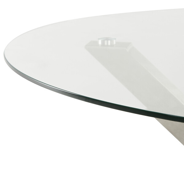 BELIANI - Table de salle à manger de jardin MALETTO 120 cm 120 cm Verre Argenté - large