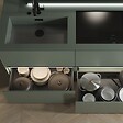 EMUCA - Tiroir extérieur Vertex avec réglages 3D hauteur 178mm, 60kg, profondeur 500mm, acier, Gris antracite - vignette