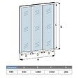AICA SANITAIRE - Verrière Atelier en 3 vitrage fixe en cadre noir H.108cm x L.93cm verrière fixe kit de verrière et vitrage - vignette