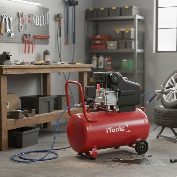 ITOOLS - Compresseur d'air 50L à huile 8 bar - Compresseur électrique 1.5 kW Peinture, Gonflage, Outils pneumatiques, Garager ITOOLS - large