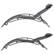 HAPPY GARDEN - Lot de 2 transats GALAPAGOS en textilène gris - aluminium gris - vignette