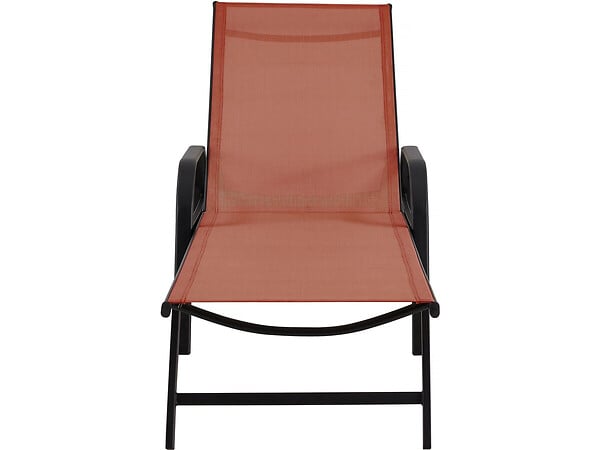 HABITAT ET JARDIN - Lot de 2 bains de soleil en métal avec accoudoirs "Farniente"- Terracotta - large