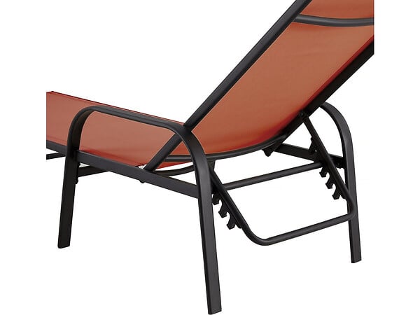 HABITAT ET JARDIN - Lot de 2 bains de soleil en métal avec accoudoirs "Farniente"- Terracotta - large