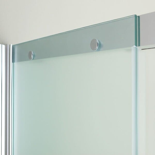 KIAMAMI VALENTINA - Porte De Douche En Niche Avec Paroi Fixe À Gauche Et Verre Satiné 140 Cm | Dream - large