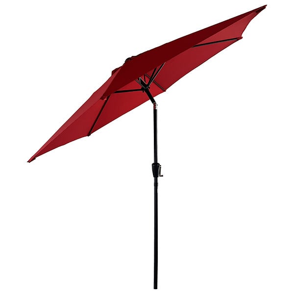 HAPPY GARDEN - Parasol droit HAPUNA rond 2,70m de diamètre rouge - large