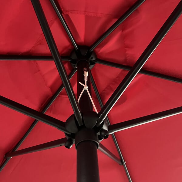 HAPPY GARDEN - Parasol droit HAPUNA rond 2,70m de diamètre rouge - large