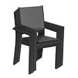 HAPPY GARDEN - Lot de 8 chaises rembourrées en aluminium anthracite - textilène gris - vignette