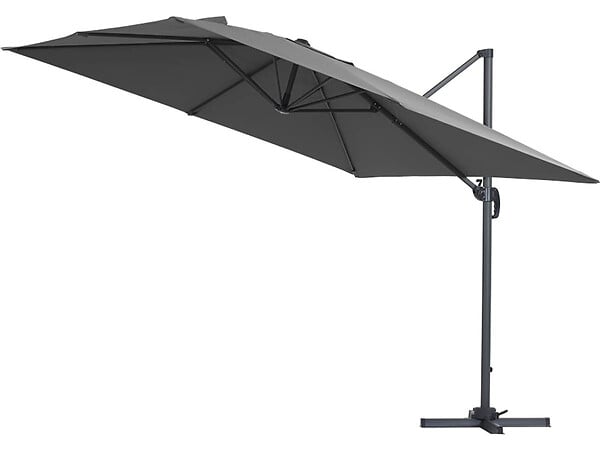 HABITAT ET JARDIN - Parasol jardin déporté Alu "Sun 3" - Carré - 3 x 3 m - Gris + housse de protection - large