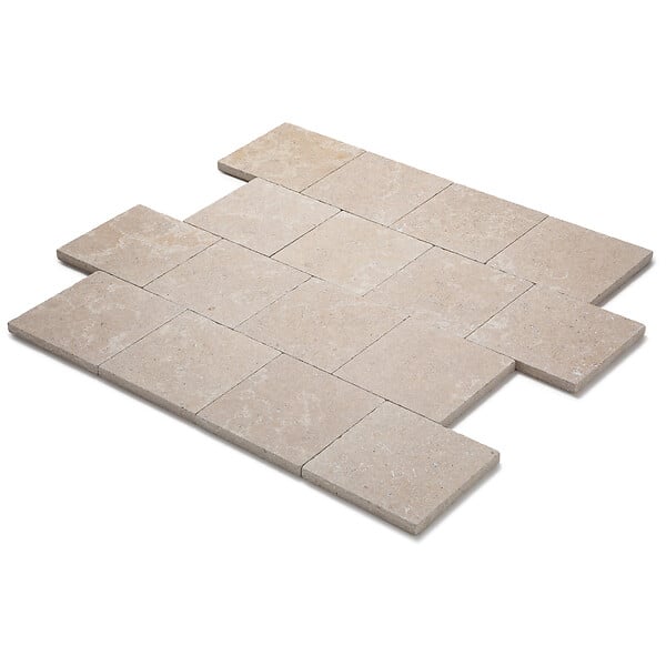 RO'MA NATURE - Pavé Pierre d'Egypte Beige 20x20x2 cm (vendu au m² - 25 pavés/m²) - large