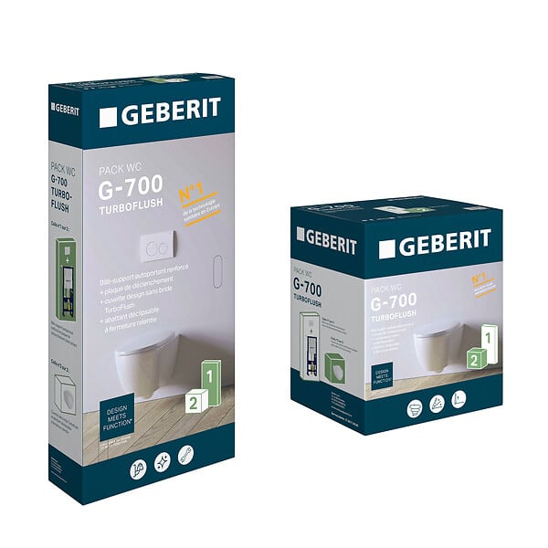 GEBERIT - Pack WC suspendu GEBERIT G-700 V² TURBO FLUSH - large