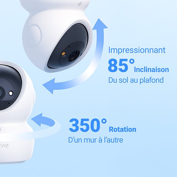 EZVIZ - Caméra Wi-Fi panoramique et inclinable d'intérieur H6c G1 4K EZVIZ - large