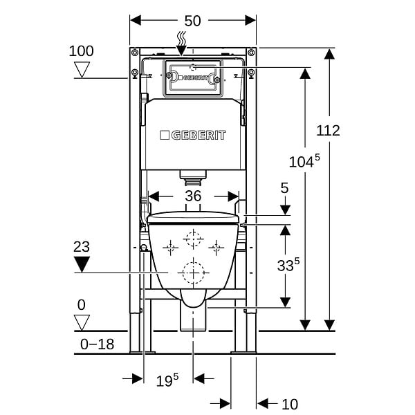 GEBERIT - Pack WC suspendu GEBERIT G-700 V² TURBO FLUSH - large