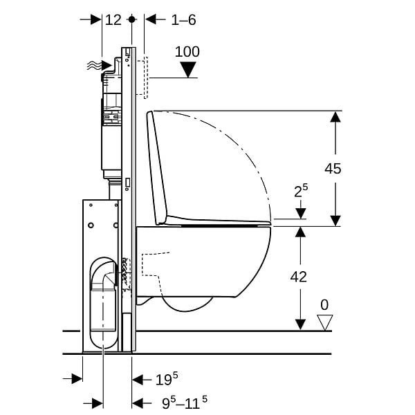 GEBERIT - Pack WC suspendu GEBERIT G-700 V² TURBO FLUSH - large