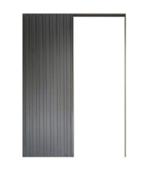 GD MENUISERIES - Porte Coulissante Athena Noir H204 x L93 cm, Galandage, kit finition - large