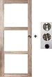 GD MENUISERIES - Porte Coulissante bois Frake Vitrage transparent H204 x L83 cm, coquilles, tire doigt - vignette