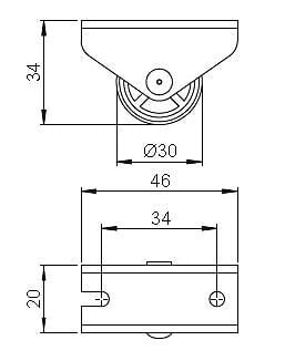 CENTRALE BRICO - Roulette de meuble 30mm fixe avec bande souple gris - large
