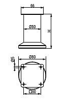 CENTRALE BRICO - Pied de meuble FS001 120 mm réglable blanc brillant - large