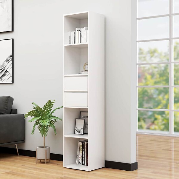VIDAXL - vidaXL Bibliothèque Blanc 36x30x171 cm Bois d'ingénierie - large
