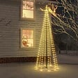 VIDAXL - vidaXL Arbre de Noël cône 310 LED Blanc chaud 100x300 cm - vignette