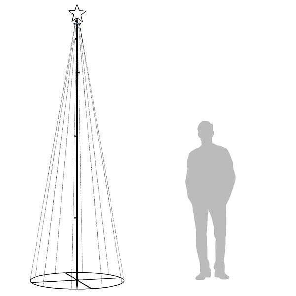 VIDAXL - vidaXL Arbre de Noël cône 310 LED Blanc chaud 100x300 cm - large
