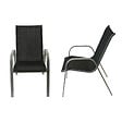 HAPPY GARDEN - Lot de 8 chaises MARBELLA en textilène noir - aluminium gris - vignette