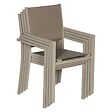HAPPY GARDEN - Lot de 8 chaises en aluminium taupe - textilène taupe - vignette