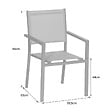 HAPPY GARDEN - Lot de 4 chaises en aluminium taupe - textilène taupe - vignette
