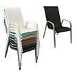 HAPPY GARDEN - Lot de 6 chaises MARBELLA en textilène noir - aluminium gris - vignette