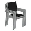 HAPPY GARDEN - Lot de 6 chaises en aluminium gris - textilène noir - vignette