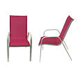 HAPPY GARDEN - Lot de 8 chaises MARBELLA en textilène rose - aluminium blanc - vignette