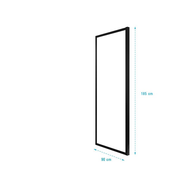AURLANE - Paroi Retour porte de douche Noir 90x185cm - BLACK SLIDE - large