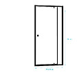 AURLANE - Porte de douche Pivotante Noir 80-90x185cm - Extensible de 78 à 90 cm - BLACK SLIDE 80 90 - vignette