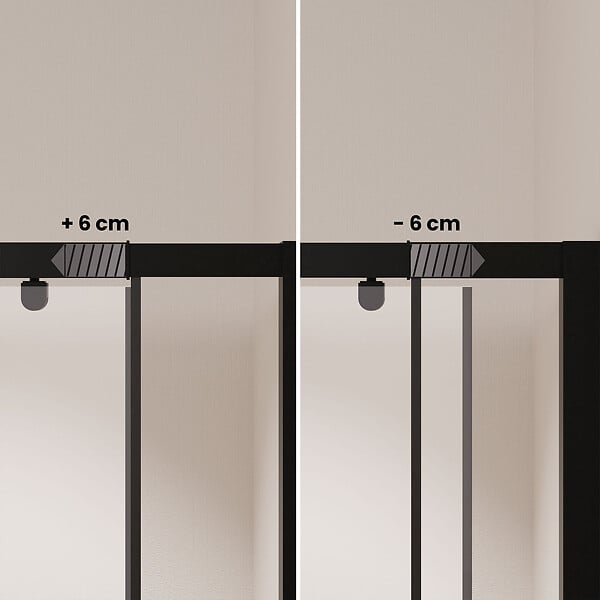 AURLANE - Porte de douche Pivotante Noir 80-90x185cm - Extensible de 78 à 90 cm - BLACK SLIDE 80 90 - large