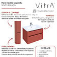 VITRA - Meuble vasque suspendu VitrA Sento Round 80cm Terracotta mat + Colonne version droite - vignette