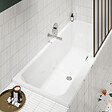 VILLEROY ET BOCH - Baignoire droite Architectura 180 x 80 cm Blanc + Pare bain gauche AURYS Raywall Noir mat - vignette