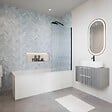 VILLEROY ET BOCH - Baignoire droite Architectura acrylique 140 x 70 cm  + Pare bain droite AURYS Raywall Noir mat - vignette
