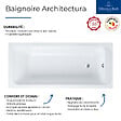 VILLEROY ET BOCH - Baignoire droite Architectura acrylique 140 x 70 cm  + Pare bain droite AURYS Raywall Noir mat - vignette