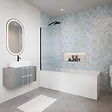 VILLEROY ET BOCH - Baignoire droite Architectura 150 x 70 cm Blanc + Pare bain gauche AURYS Raywall Noir mat - vignette