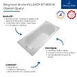 VILLEROY ET BOCH - Baignoire droite  Oberon quaryl 170 x 70 cm  + Pare bain droite AURYS Raywall Noir mat - vignette