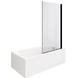 DURAVIT - Baignoire droite D-Code bonde au cente 170 x 75 cm + Pare bain AURYS Raywall noir mat version droite - vignette
