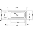 DURAVIT - Baignoire droite D-Code bonde au cente 170 x 75 cm + Pare bain AURYS Raywall noir mat version droite - vignette
