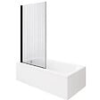 DURAVIT - Baignoire droite D-Code bonde au cente 180 x 80 cm + Pare bain AURYS Raywall noir mat version gauche - vignette