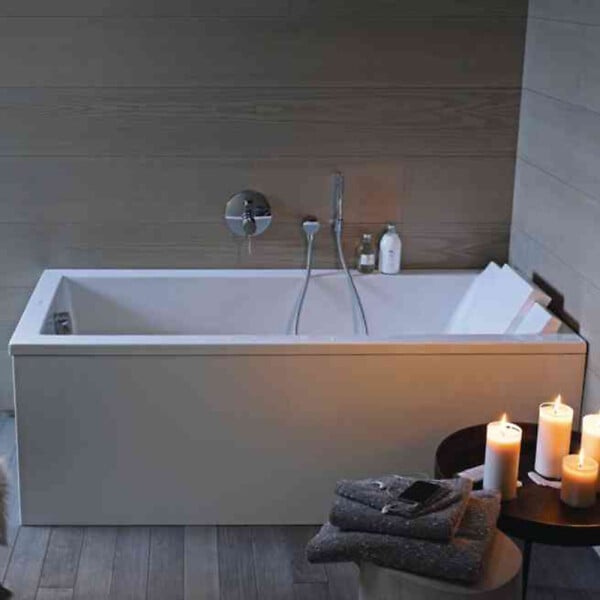 DURAVIT - Baignoire droite 160 X 70 Starck + Pare bain AURYS Raywall noir mat version gauche - large