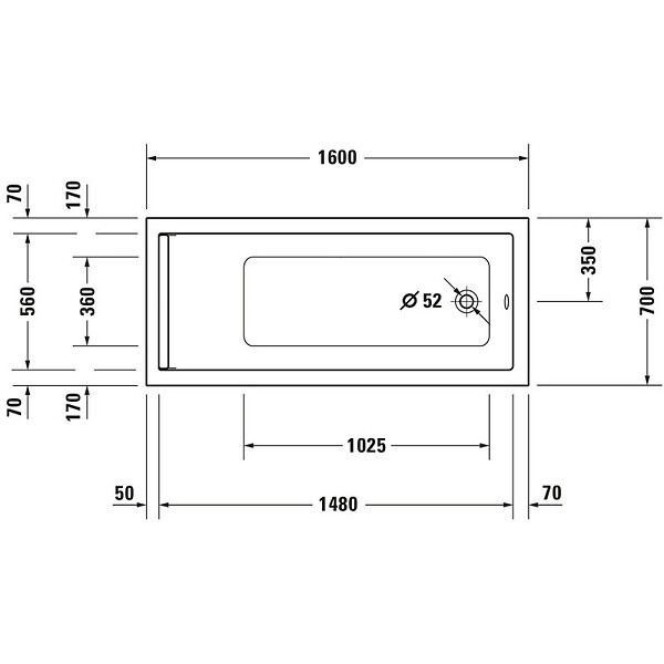 DURAVIT - Baignoire droite 160 X 70 Starck + Pare bain AURYS Raywall noir mat version gauche - large