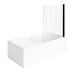 VILLEROY ET BOCH - Baignoire droite Architectura 180 x 80 cm Blanc + Pare bain droite AURYS Raywall Noir mat - vignette